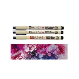 PIGMA MICRON Noir 3 Fineliner Pens 03.05.1 mm Made in Japan