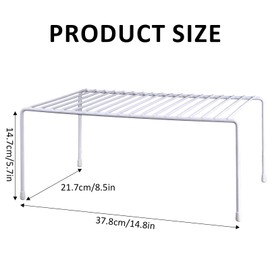 ziroland 6-Pack Medium (14.8x8.5inch) Kitchen Organizer Rack, Kitchen Shelves for Spice Organization for Cabinet, Pantry Organizers and Storage, Spice Rack, Desk Organizer, White