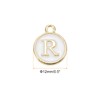 MECCANIXITY Alphabet R Letter Charm Double Sided Enamel Initial Alphabet