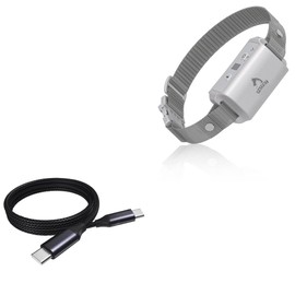 BoxWave Cable Compatible with PATPET A01 Dog Training Collar - DirectSync PD Cable (3ft) - USB-C to USB-C (100W), Type C Braided Charge and Fast Sync - Jet Black