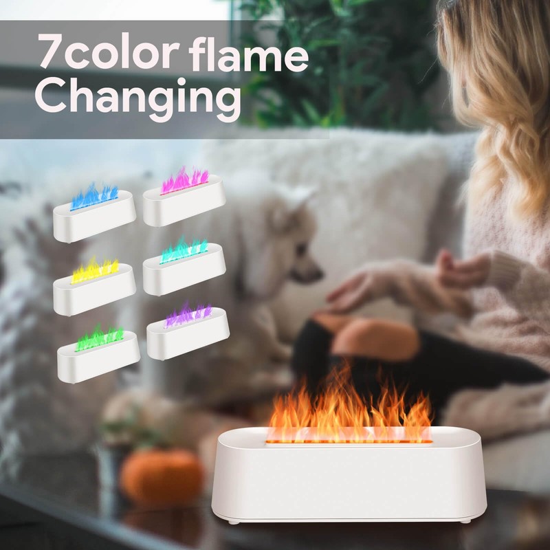 7Color Aroma Diffuser with Remote,Volcano Diffuser for Home Large Room，Flame