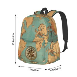 famliihw Map Backpack Laptop Backpacks Multipurpose Daypack For Men Women Travel Hiking