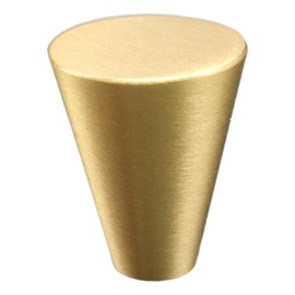 LASAMOLL Solid Brushed Brass Kitchen Cabinet Hardware Modern Handles Knobs Drawer Knobs Cupboard Drawer Pulls (10, Cone-Shaped)