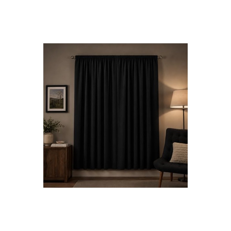 TECOR Cortina Blackout 2 Paneles 90x160cm para Recámara o Decoración,
