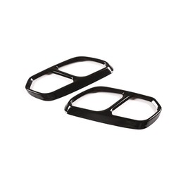 PIUGILH Fit for Volkswagen Touareg 2019 2020 2021 Stainless Steel Car Exterior Exhaust Pipe Mufflers Cover Rear Bumper Cylinder Exhaust Pipe Cover Trim,2PCS (Black)