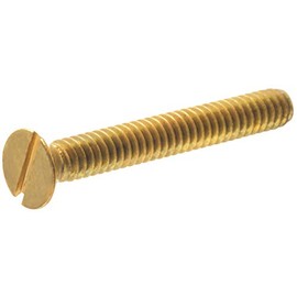 Hillman 2076 Brass Flat Head Slotted Machine Screw 6-32 x 1-1/4 24-Pack