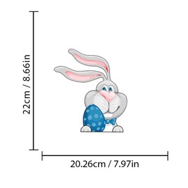 Dreothy Easter Day Rabbit Peeking Vinyl Stickers Waterproof Wall Art Decals Cartoon Animal Window Stickers for Car Truck Decals Laptop Motorcycle Bumper Stickers (Bunny)