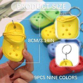 EUPSIIU 9 Pcs Mini Shoe Keychain, Slippers Keychains, Croc Keychain, Croc Keyring, Shoe Charms Keyring Bag Pendant Accessories for Keys Bag DIY Gifts Kids Girls Boys Adults (Multicolor)