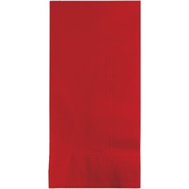 Creative Converting 600 Count Touch of Color Dinner Paper Napkins, Classic Red