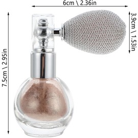 ABOOFAN Glitter para Cabello, Pulverizador Iluminador Corporal de Polvo Dorado, Fácil de Usar, para Celebración y Fiesta de Cumpleaños, Botella de Vidrio y Plástico