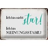 Tin Sign 30 x 20 cm – Made in Germany – Saying bin nicht stur meinungsstabil Metal Decorative Tin Sign