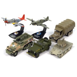 DCD 2024 Release 1 Limited Edition Johnny Lightning's Military Set B of 6 Pieces Diecast Models for Collecting!