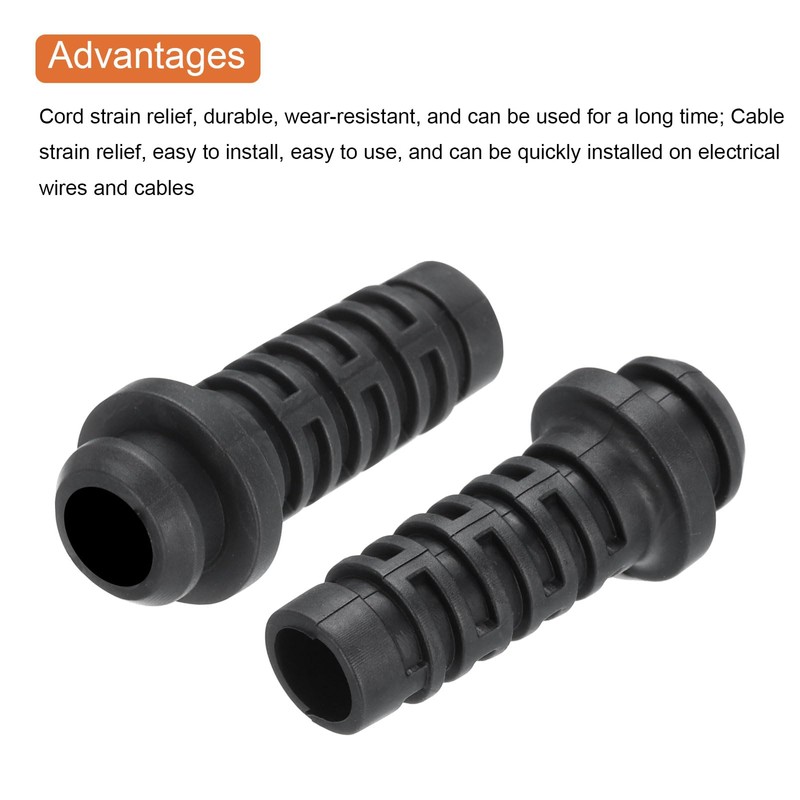 sourcing map 30pcs 8mm Strain Relief Cord Connector Cable Bushing