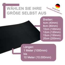Rubber Strips with Fabric Insert - Thickness 3 mm in Various Sizes - Industrial Quality (1000 x 80 x 3 mm)