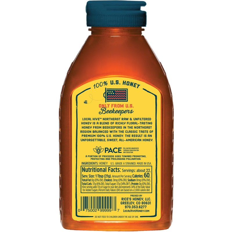 Local Hive Northeast Raw Unfiltered Honey – 16 oz, 100%