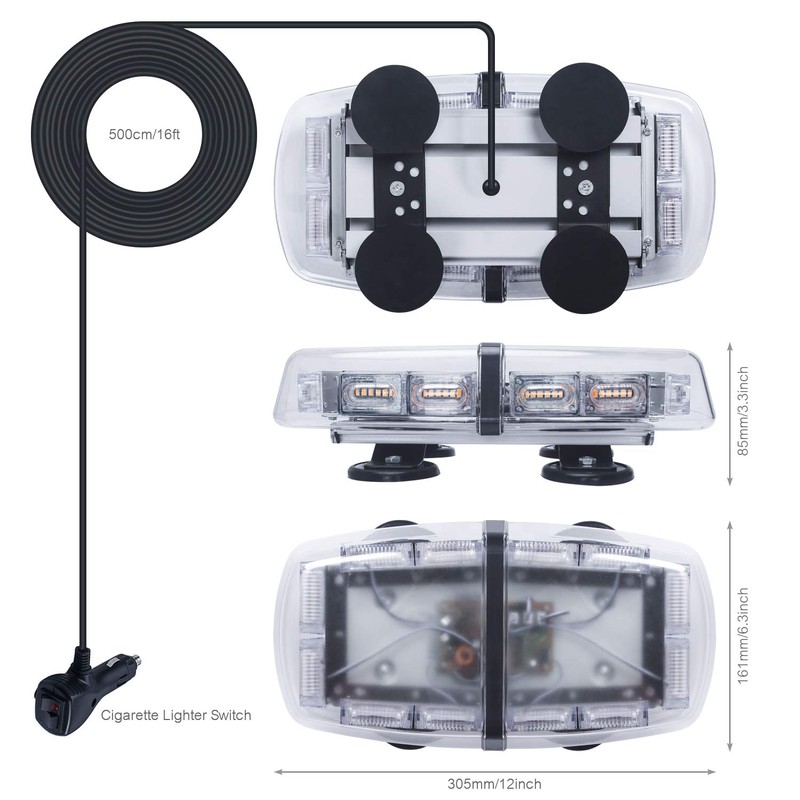 LINKITOM Rooftop LED Strobe Lights -72 LED High Intensity Emergency