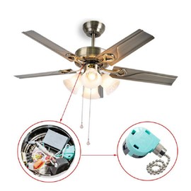 Geettcaifu 1 Pcs ZE-268S6 Ceiling Fan Light Pull Chain Switch, 3 Speed 4 Wire Pull Chain Switch Compatible with Ceiling Fans, Lamps and Wall Lights - Silver