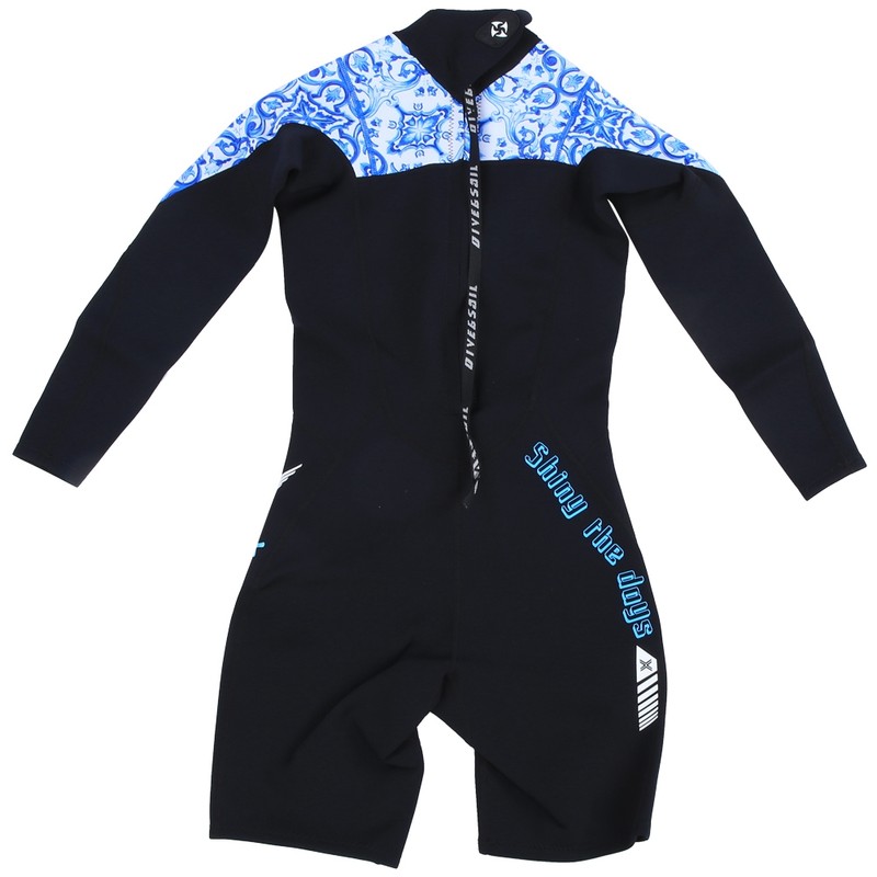 1.5MM Diving Onepiece Swimsuit Wetsuit Short Trousers for Snorkeling Surfing(Woman