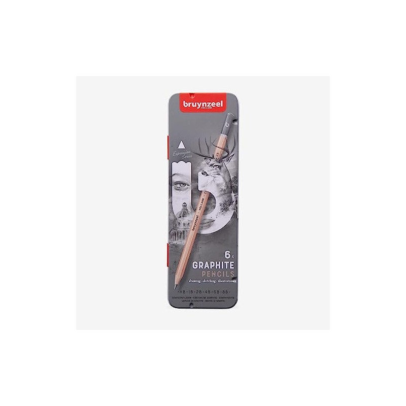 TALENS - Estuche 6 Graphite Pencils Metal Box Expression