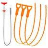 Drain Clog Remover, 25inch Drain Snake Hair Remover(3pcs), Hair Catcher