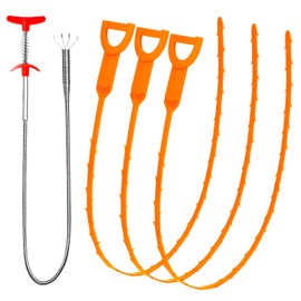Drain Clog Remover, 25inch Drain Snake Hair Remover(3pcs), Hair Catcher Drain Auger Cleaner Tool Set For Toilet, Kitchen Sink, Bathroom Tub, Sewer