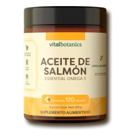 VITAL BOTANICS - Suplemento Alimenticio - Omega 3 - Aceite Puro de Salmn Vitamina E - 120 Cpsulas 1.2 g - Multivitamnico Mujeres y Hombres - 4 Meses