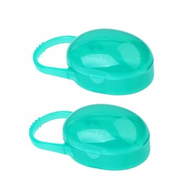 AKOAK Pacifier Box, Travel Universal Pacifier Box with Handle, is Very Useful for Mothers - A Great BPA-Free Tool for Storing Pacifiers, Pack of 2 (Green)