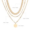 Generic Adjustable 3 Layered Necklace with Coin Pendant, Color Gold