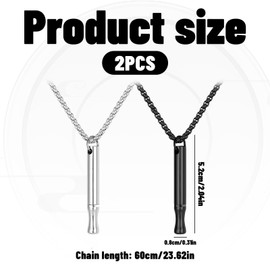 2PCS Anxiety Necklace Breathing,Mindful Breathing Necklace,Black and Silver Breathing Necklace,Anxiety Necklace Necklace for Anxiety Relief,Anxiety Breathing Necklace,Meditation,Anxiety Gift Breathing