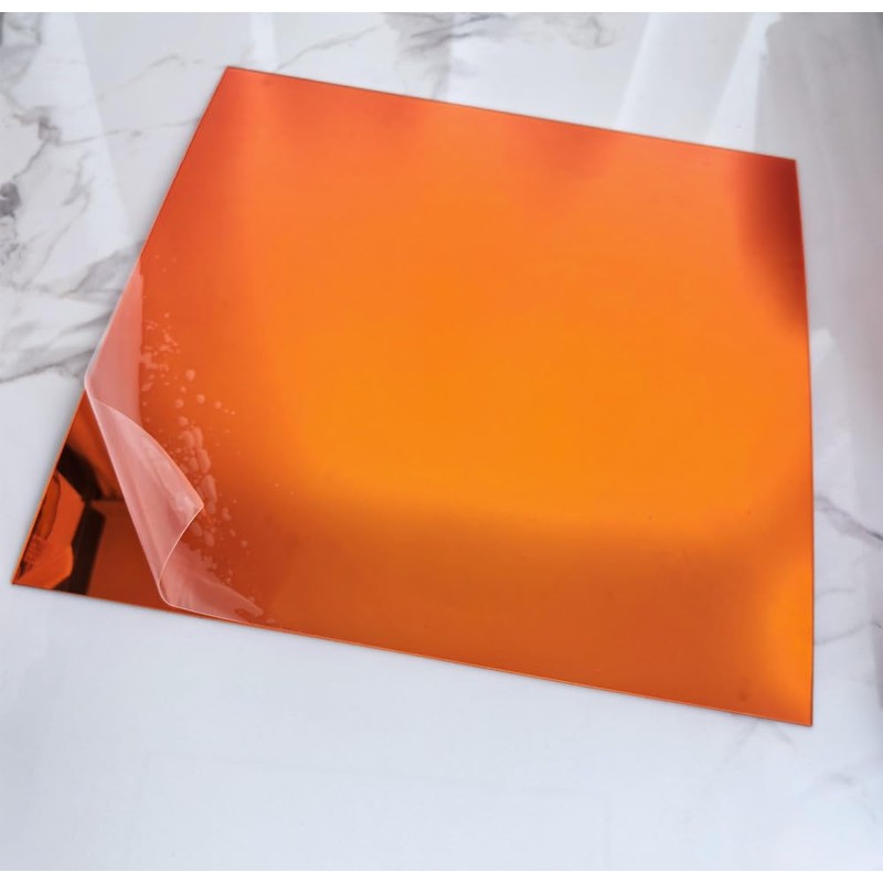 Set of 2 Orange Acrylic Sheet,Orange Mirror Acrylic Plexiglass Plastic
