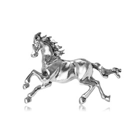 RLHRNDE Horse Brooch Pin Horse for Women Men Rhinestone Chinese Zodiac Horse Pin Year of the Horses Animal 2026 Brooch Good Luck Feng Shui Jewelry Lunar New-Year Accessory Gift (Silver)