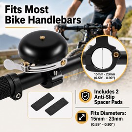 Carehabi Campanello Bici Clacson Bici in Alluminio 100 dBMini Campanello per Bicicletta Bambino e Bambina per Manubri da 15-23 mm Accessori per Mountainbike, Bici da Corsa e Monopattino