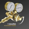 TOOLIOM Argon/CO2 Regulator 0-4000 PSI CGA580 for MIG/TIG Welding, Brass