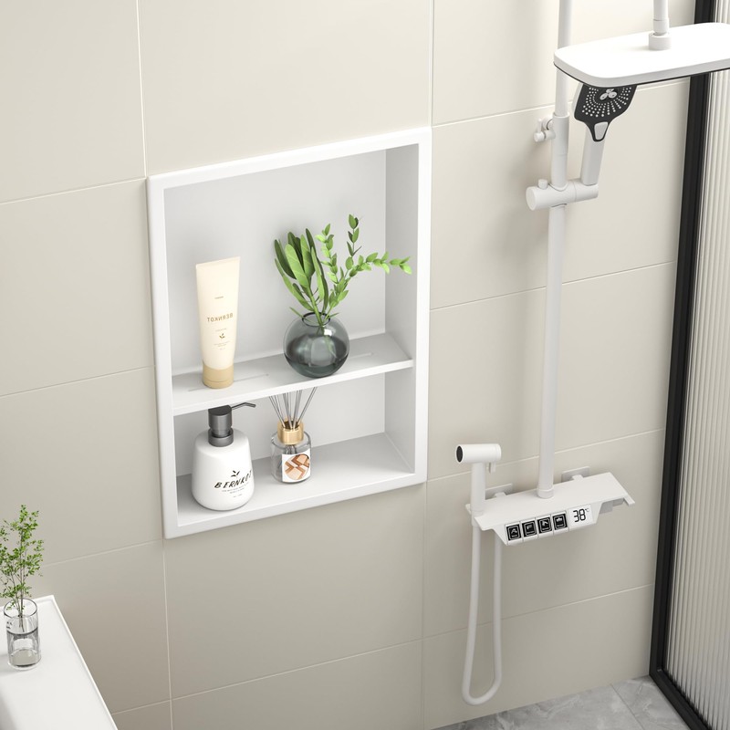 Bernkot Stainless Steel Shower Niche 18" X 12" White with