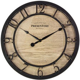 Presentime & Co 10" Farmhouse Series Wall Clock, Cottage Style, Vintage Design, Oil Rubbed Bronze
