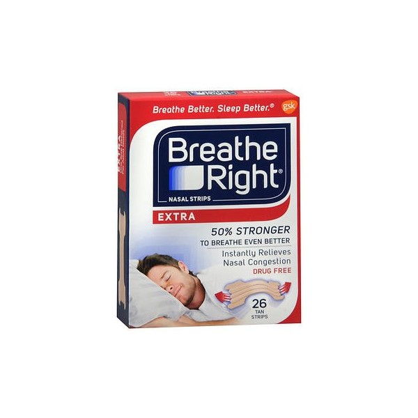 Breathe Right Nasal Strips Extra - 26 ct, Pack of 5