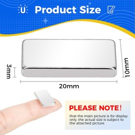 Wukong Wukong 20 Pack Strong Magnets, 20x10x3mm Strong Bar Magnet, Square Magnet for Whiteboards, Project, Fridge, Crafts, Noticeboard or DIY