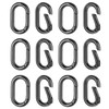 Pack of 12 Oval Spring Carabiner Hooks, Stainless Steel, Oval
