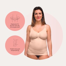 Carriwell Seamless Shapewear Nursing Top, Simple One-Hand Clips, Shaping Design, Soft Fabric, Stretchy Cups up to x2 Size, Comfortable & Stylish Support for Breastfeeding & Postpartum S-XL, honey, XL