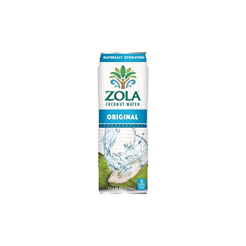 Zola 100% Pure Coconut Water, 17.5 Fl Oz (Pack of