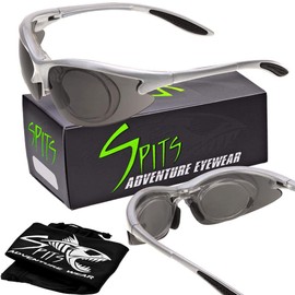 Spits Eyewear MAGshot Magnifying Hunting Shooting Safety Glasses Silver Frame (Lens color: Smoke, Magnifier: 1.25)