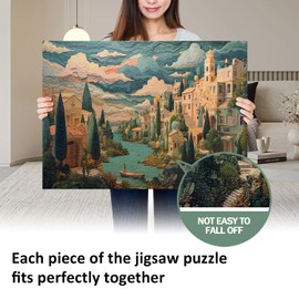 Yunlus Jigsaw Puzzles for Adults 1000 Pieces Impossible Hard Difficult Challenging Puzzles for Adults 1000pc Puzzles A Peaceful Town Jigsaw Puzzle 1000 Pieces 28 x 20 inch