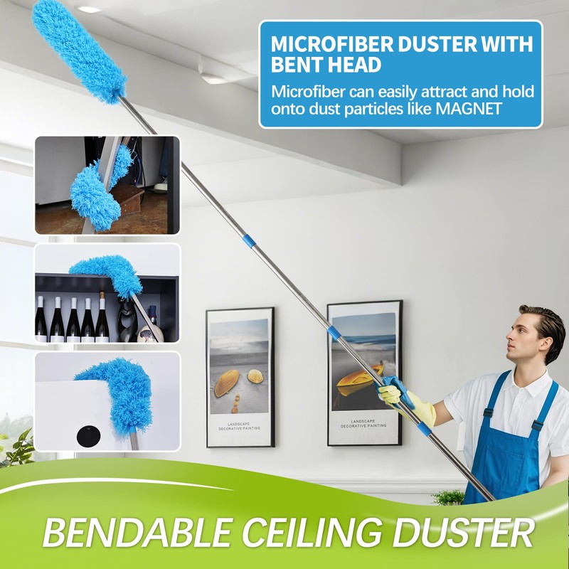 iHUFeather High Reach Duster Kit with14 ft Extension Pole High