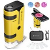 100x-250x Pocket Microscope for Kids Adults, Protable Handheld Miniscope, Mini