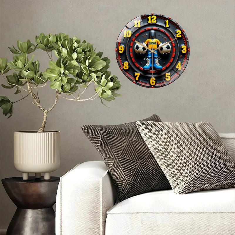 30x30cm Round Wall Clock that is Backed by a Manufacturer's