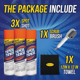 NYCPI & GA Towel and Brush along with Carpet Stain Remover Kit with Bottles | Complete Cleaning Set for Tough Stains, Odors, and Messes | Perfect for Old & New Stains (5.33 Fl Oz (Pack of 3))