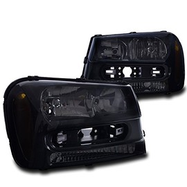 ZMAUTOPARTS For Chevy Trailblazer Crystal Style Headlights Black/Smoke