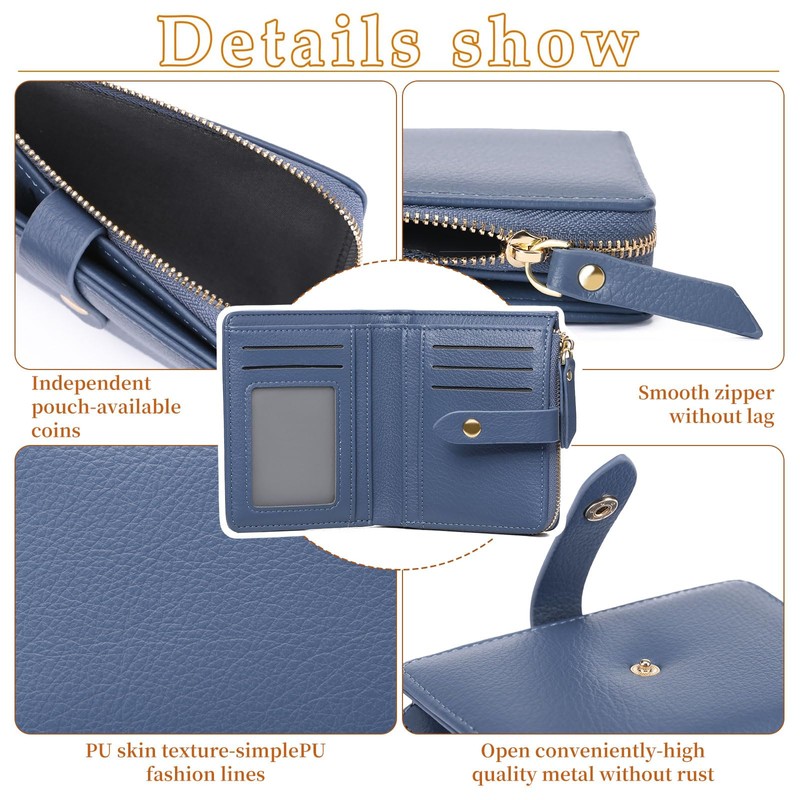 GAEKEAO Small Purses for Women Leather Bifold Women Wallet with