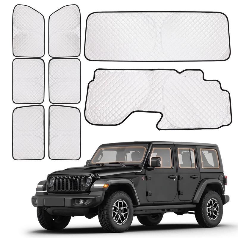 XCBYT 2019-2024 Wrangler Window Shades | 6 Layers Thickened Car