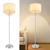 DLLT Crystal Living Room LED Floor Lamp-Bedroom Standing Lights, Elegant